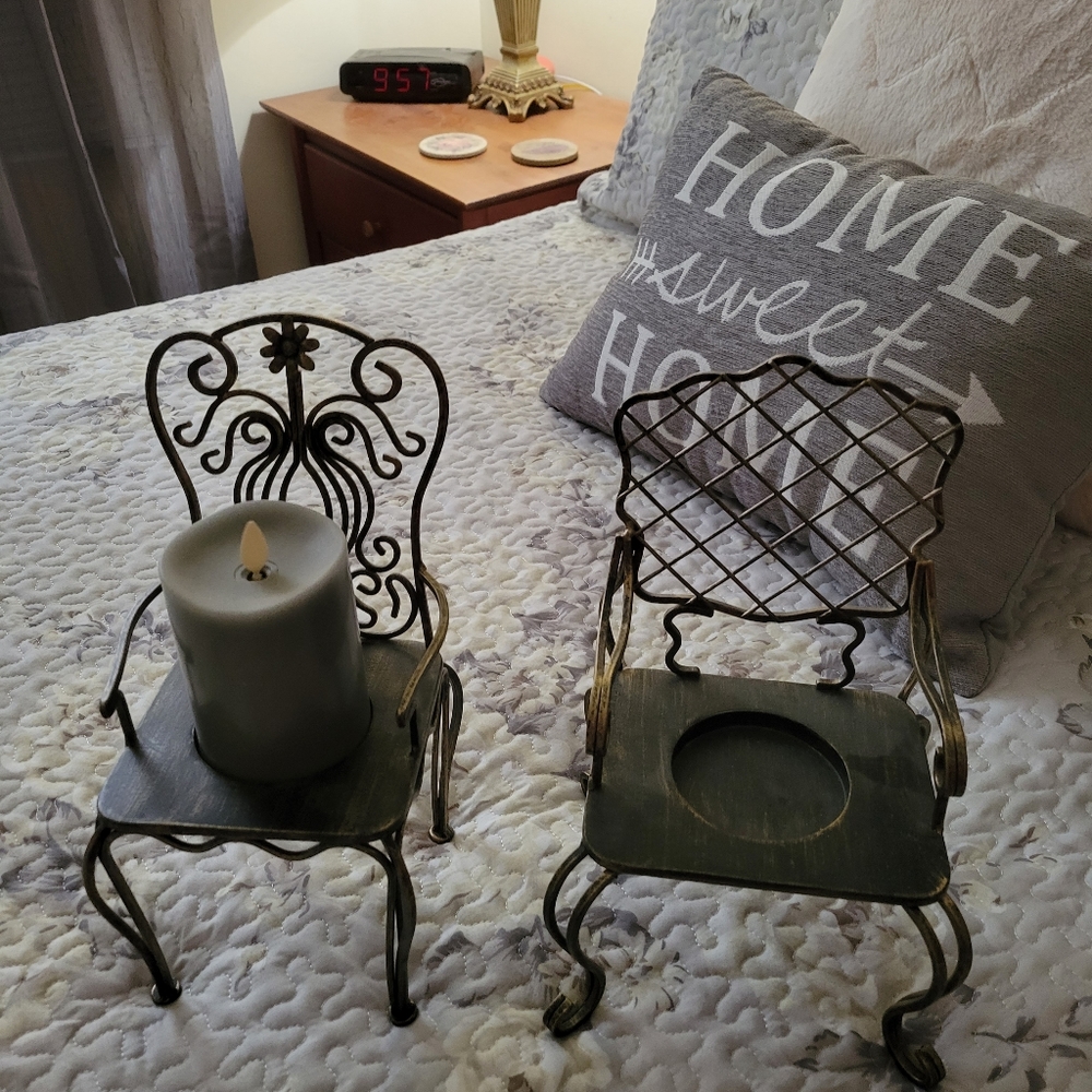 Pair of Metal Candle Holders